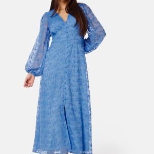 Bubbleroom Occasion Embroidered Midi Dress Blue 36