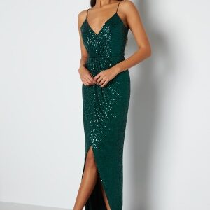 Bubbleroom Occasion Charlotte Sequin Gown Dark green 46