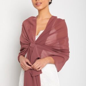 Bubbleroom Occasion Chiffon Shawl Old rose One size