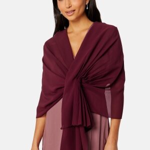 Bubbleroom Occasion Chiffon Shawl Wine-red One size