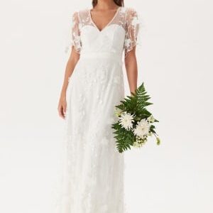 Bubbleroom Occasion Embroidered Floral Wedding Gown White 36