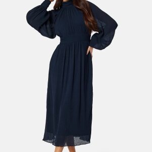 Bubbleroom Occasion Structured high neck midi dress Dark blue 38