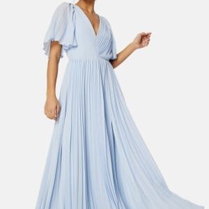 Bubbleroom Occasion Pleated Slit Gown  Light blue 34