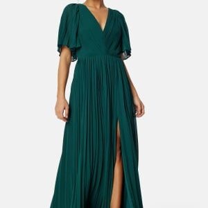 Bubbleroom Occasion Pleated Slit Gown  Dark green 36