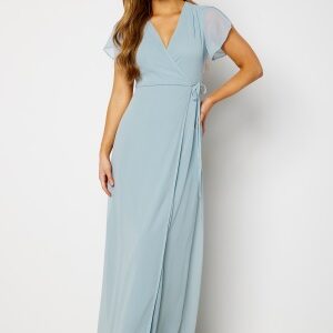 Bubbleroom Occasion Grienne Wrap Gown Dusty blue 2XL