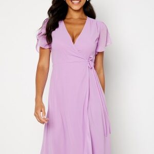 Bubbleroom Occasion Grienne Wrap Midi Dress Lilac 4XL