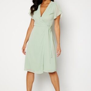 Bubbleroom Occasion Grienne Wrap Midi Dress Dusty green 3XL