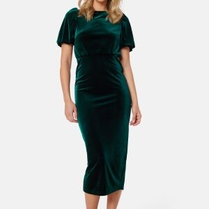 Bubbleroom Occasion Irse Velvet Midi dress Dark green 48