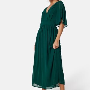 Bubbleroom Occasion Butterfly Sleeve Midi Dress Dark green 34