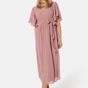 Bubbleroom Occasion Butterfly Sleeve Midi Dress Dusty pink 34