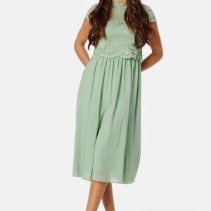 Bubbleroom Occasion Jolie Short Sleeve Midi Dress Dusty green 36