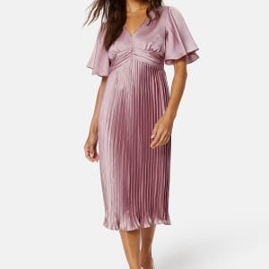 Bubbleroom Occasion Juliet Pleated Dress Dark dusty pink 34