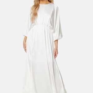 Bubbleroom Occasion Khrista Satin Maxi Dress Offwhite XS