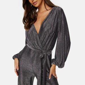 Bubbleroom Occasion Leena Sparkling Jumpsuit  Silver S