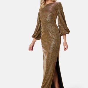 Bubbleroom Occasion Liise Sparkling Gown Gold-coloured / Black 40