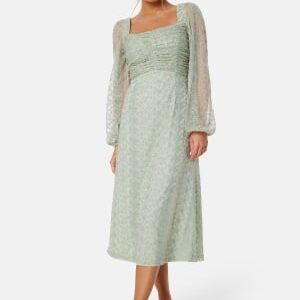 Bubbleroom Occasion Ruched LS Midi Dress  Aqua 44