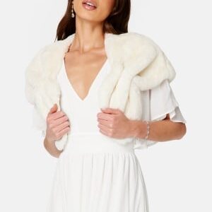 Bubbleroom Occasion Margot Faux Fur Cover Up White S/M