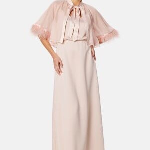 Bubbleroom Occasion Marilyn Faux Feather Cover up Powder pink S/M