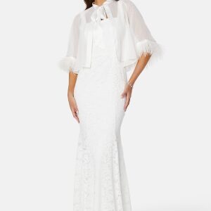 Bubbleroom Occasion Marilyn Faux Feather Cover up White XXS/XS