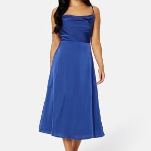 Bubbleroom Occasion Marion Waterfall Midi dress Blue 36