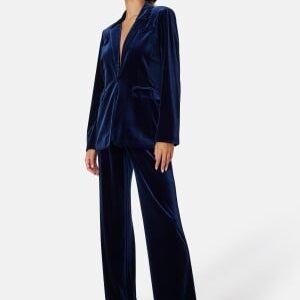 Bubbleroom Occasion Maya Velvet Trousers Navy 36