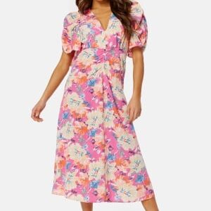 Bubbleroom Occasion Neala Puff Sleeve Dress Pink / Floral 48