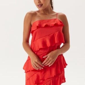 Bubbleroom Occasion One shoulder Short Frill Dress Red XL