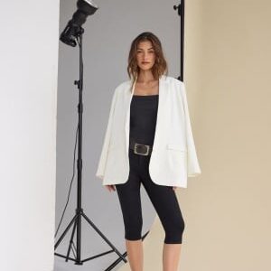 Bubbleroom Occasion Oversized Blazer  White 36