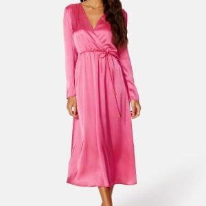 Bubbleroom Occasion Rae Satin Dress Pink 3XL