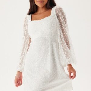 Bubbleroom Occasion Ruched L/S Short Dress White 32