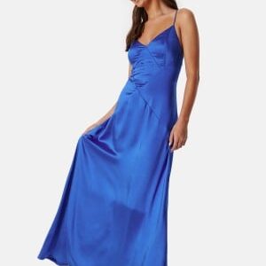 Bubbleroom Occasion Satin Strap Gown Blue 38