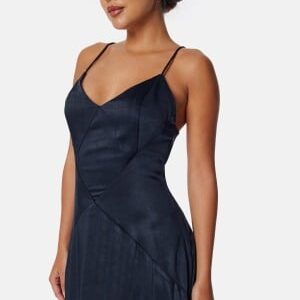 Bubbleroom Occasion Satin Strap Gown Dark blue 38