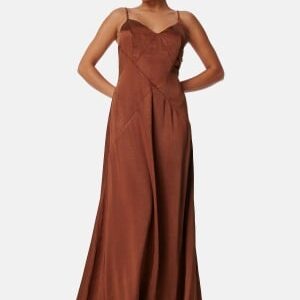 Bubbleroom Occasion Satin Strap Gown Rust 36