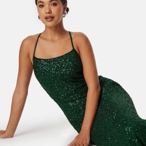 Bubbleroom Occasion Sequin Gown Dark green S