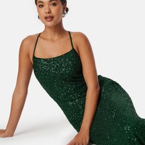 Bubbleroom Occasion Sequin Gown Dark green XS