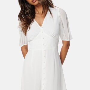 Bubbleroom Occasion Button Front S/S Dress White 34