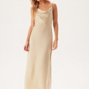 Bubbleroom Occasion Waterfall Satin Ankle dress Cream 36