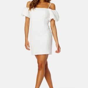 Bubbleroom Occasion Zelia Puff Sleeve Dress White 46