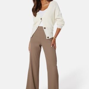 BUBBLEROOM Odelle Wide High Waist Pants Nougat 42