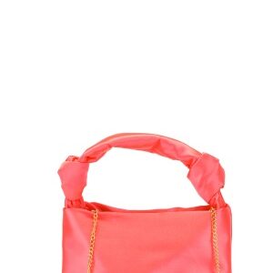 BUBBLEROOM Olivia satin knot bag Coral One size