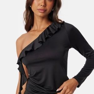 BUBBLEROOM Amandah Frill Top Black S