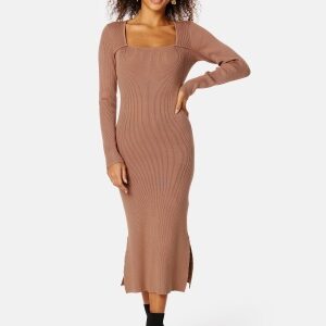 BUBBLEROOM Osminda knitted cut out dress Brown XS