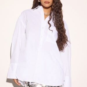 BUBBLEROOM Oversized Cotton Shirt White S