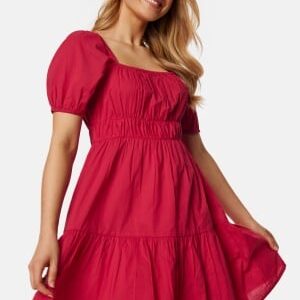 BUBBLEROOM Short Sleeve Cotton Dress Red S