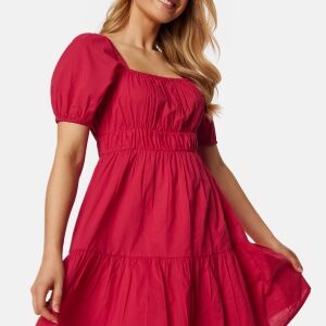 BUBBLEROOM Short Sleeve Cotton Dress Red XS