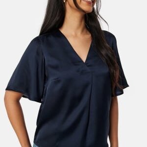 BUBBLEROOM Pasion Satin Blouse Dark blue 3XL