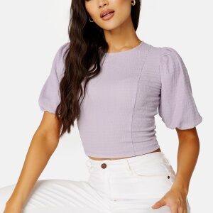 BUBBLEROOM Piper puff sleeve top Light lilac XL