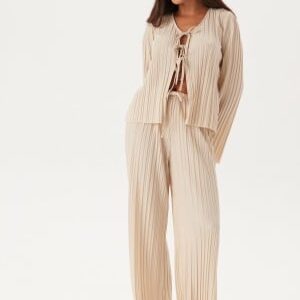 BUBBLEROOM Pleated Wide Trousers Light beige S