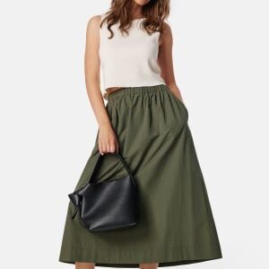 BUBBLEROOM Pocket Midi Skirt  Khaki green S