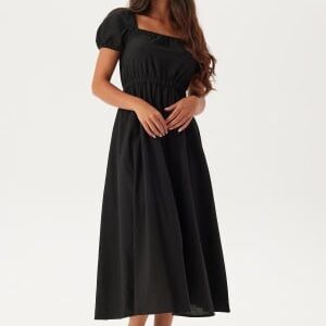 BUBBLEROOM Puff Sleeve Cotton Dress Black L